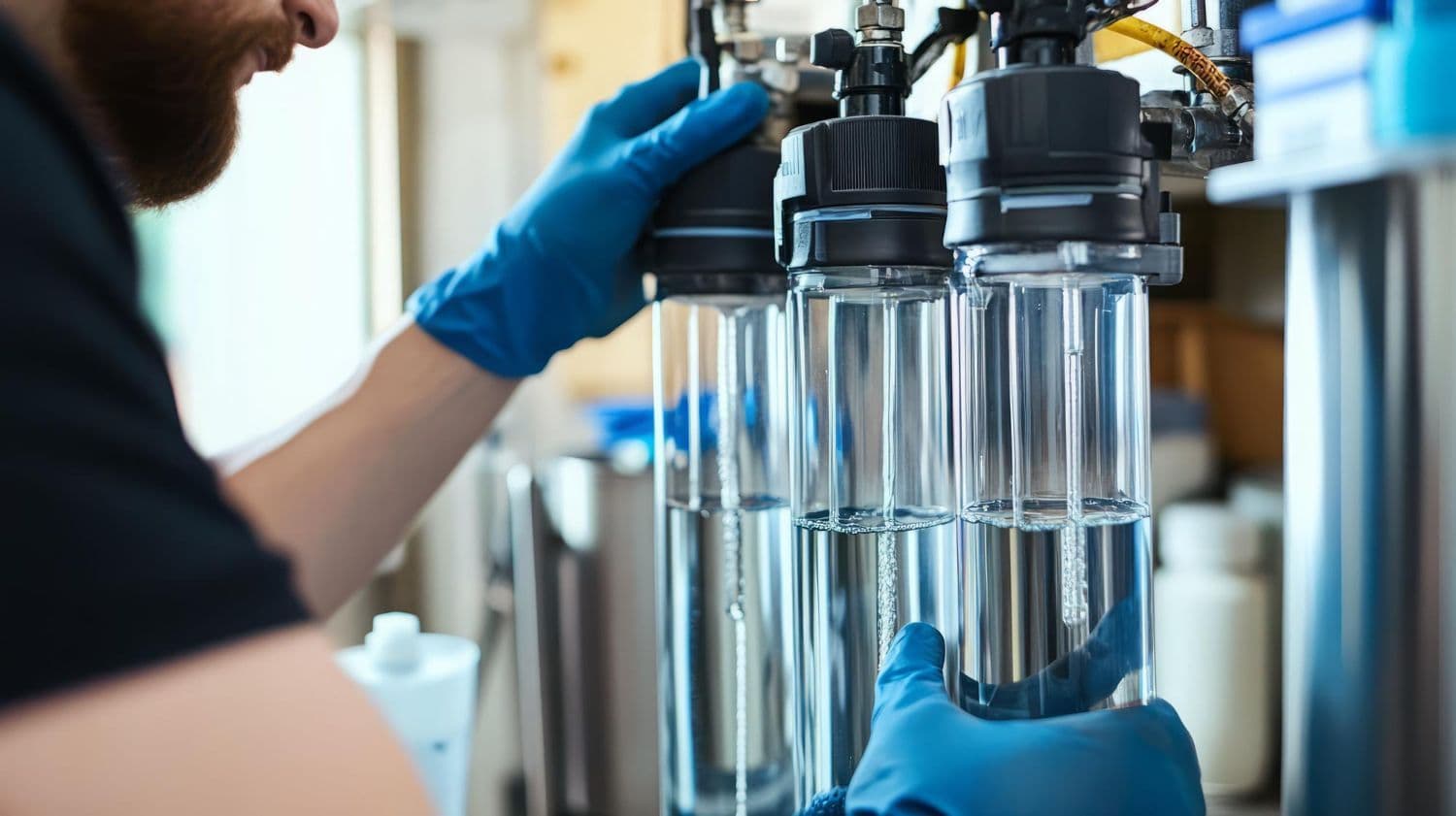 Aquifier pumping test - performing test in laboratory