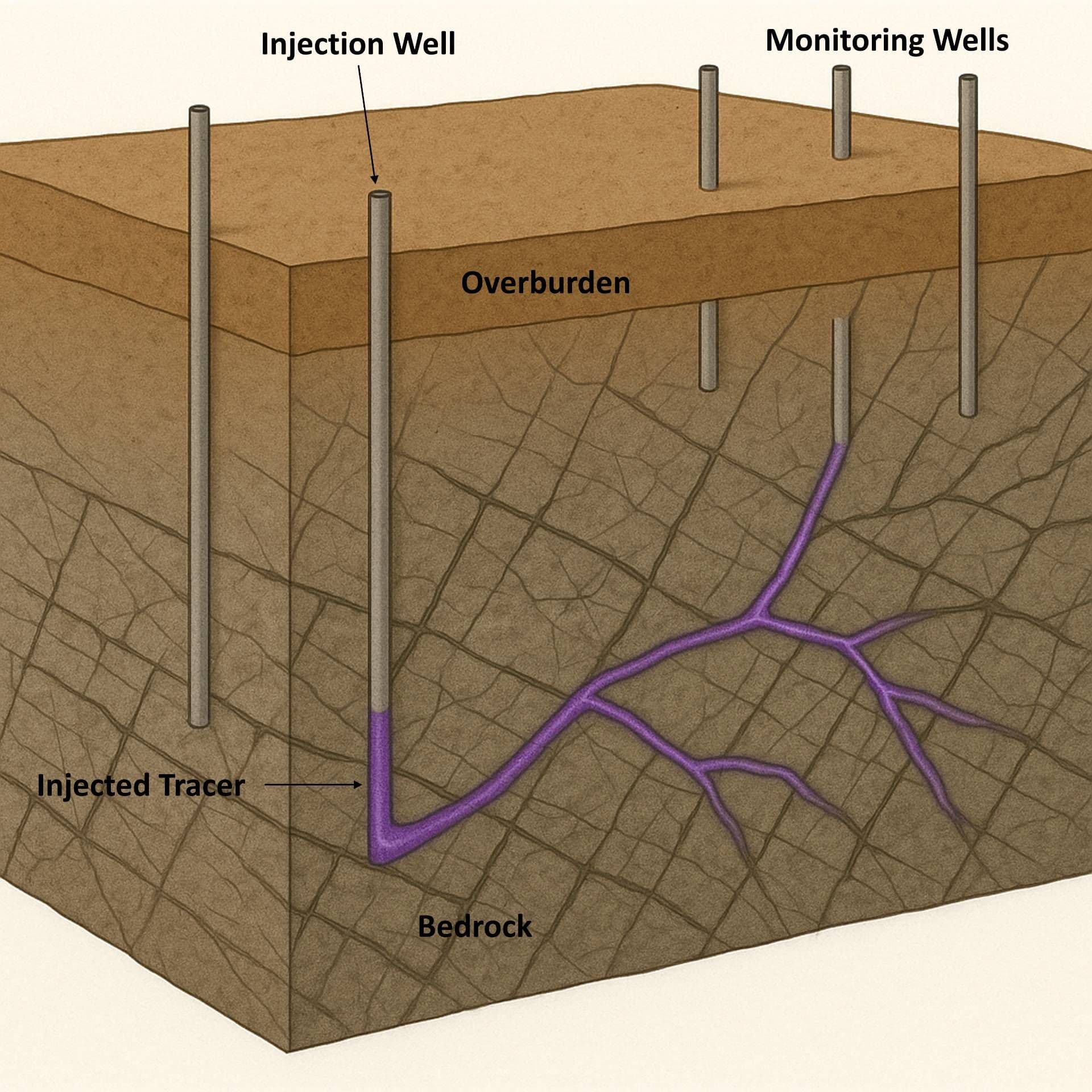 Tracer injection testing 3d rendering example
