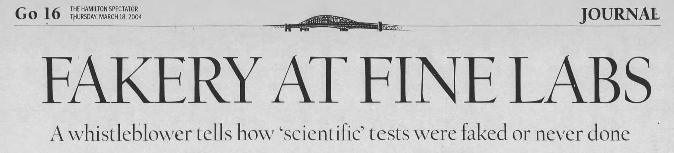 Fakery at Fine Labs - The_Hamilton_Spectator